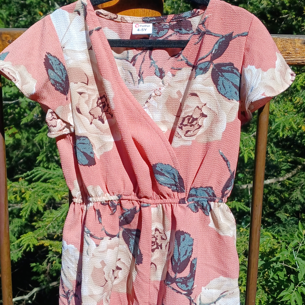 PatPat Pink Floral Kids Romper